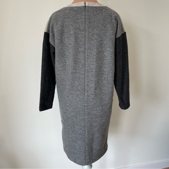 Madewell Geotilt Gray Color Block Wool Blend Long Sleeve Shift Dress EUC Size S - Picture 6 of 12
